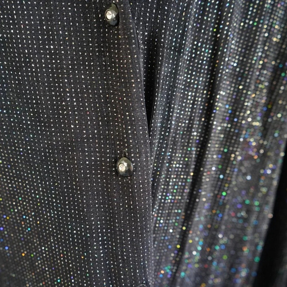 VTG Ronni Nicole Sparkly Multi Color Glitter Maxi Cardigan Jacket Dress Up 24W - Picture 4 of 10